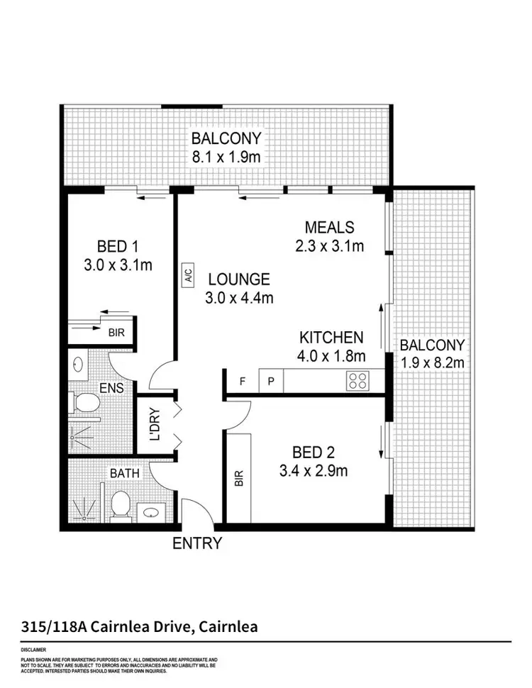 Floorplan of Homely apartment listing, 315/ 118 Cairnlea Drive, Cairnlea VIC 3023