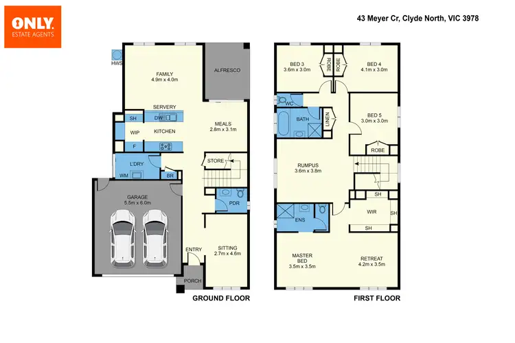Floorplan of Homely house listing, 43 Meyer Crescent, Clyde North VIC 3978