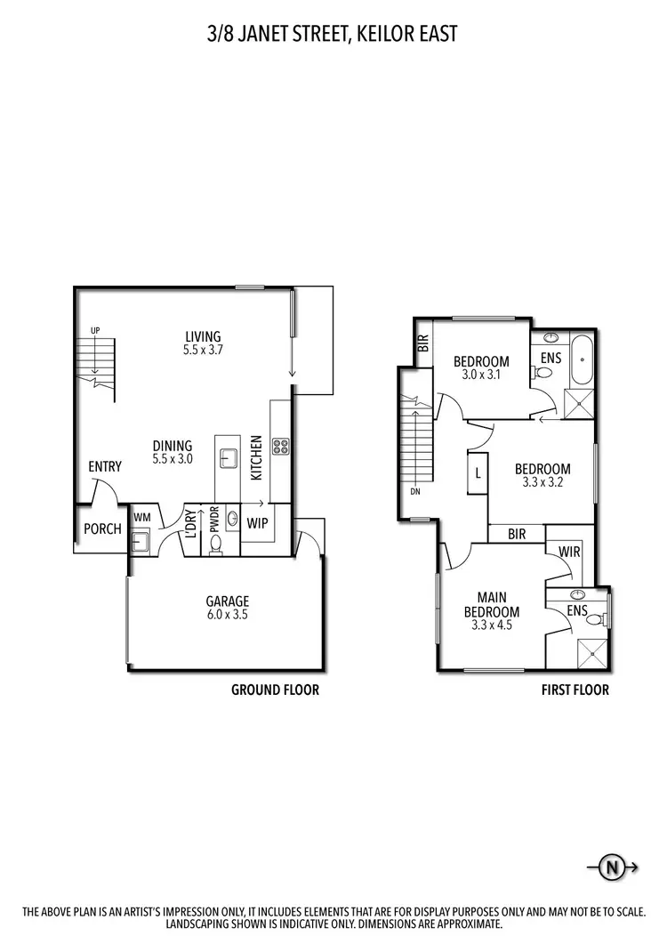 Floorplan of Homely townhouse listing, 3/8 Janet Street, Keilor East VIC 3033