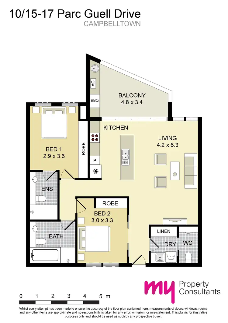 Floorplan of Homely unit listing, 10/15-17 Parc Guell Drive, Campbelltown NSW 2560