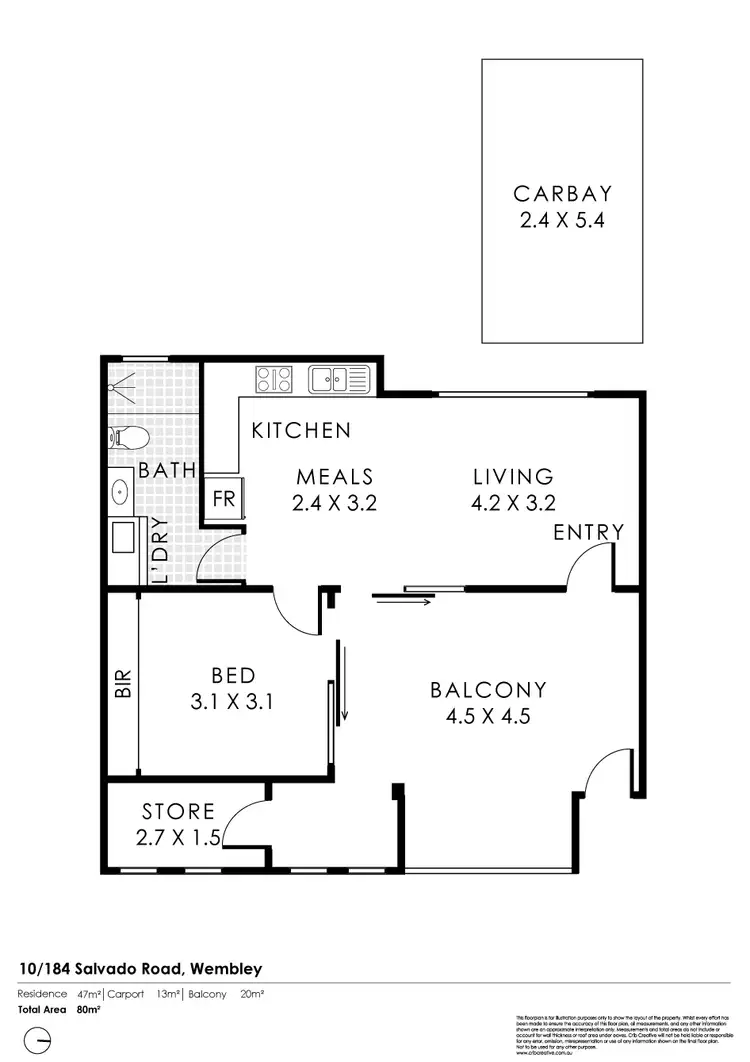 Floorplan of Homely apartment listing, 10/184 Salvado Road, Wembley WA 6014