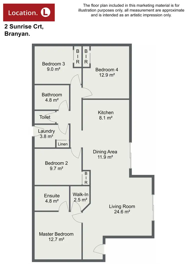 Floorplan of Homely rural property listing, 2 Sunrise Court, Branyan QLD 4670