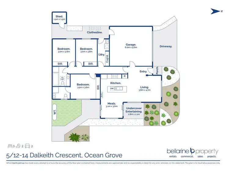 Floorplan of Homely townhouse listing, 5/12-14 Dalkeith Crescent, Ocean Grove VIC 3226
