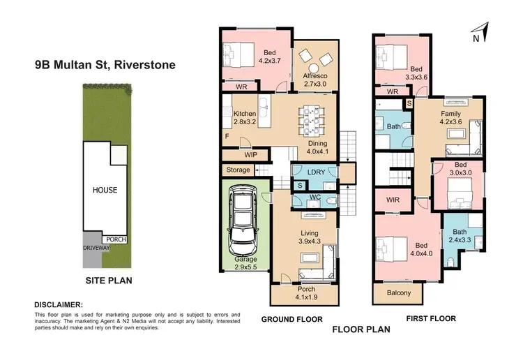 Floorplan of Homely semi-detached listing, 9B Multan Street, Riverstone NSW 2765