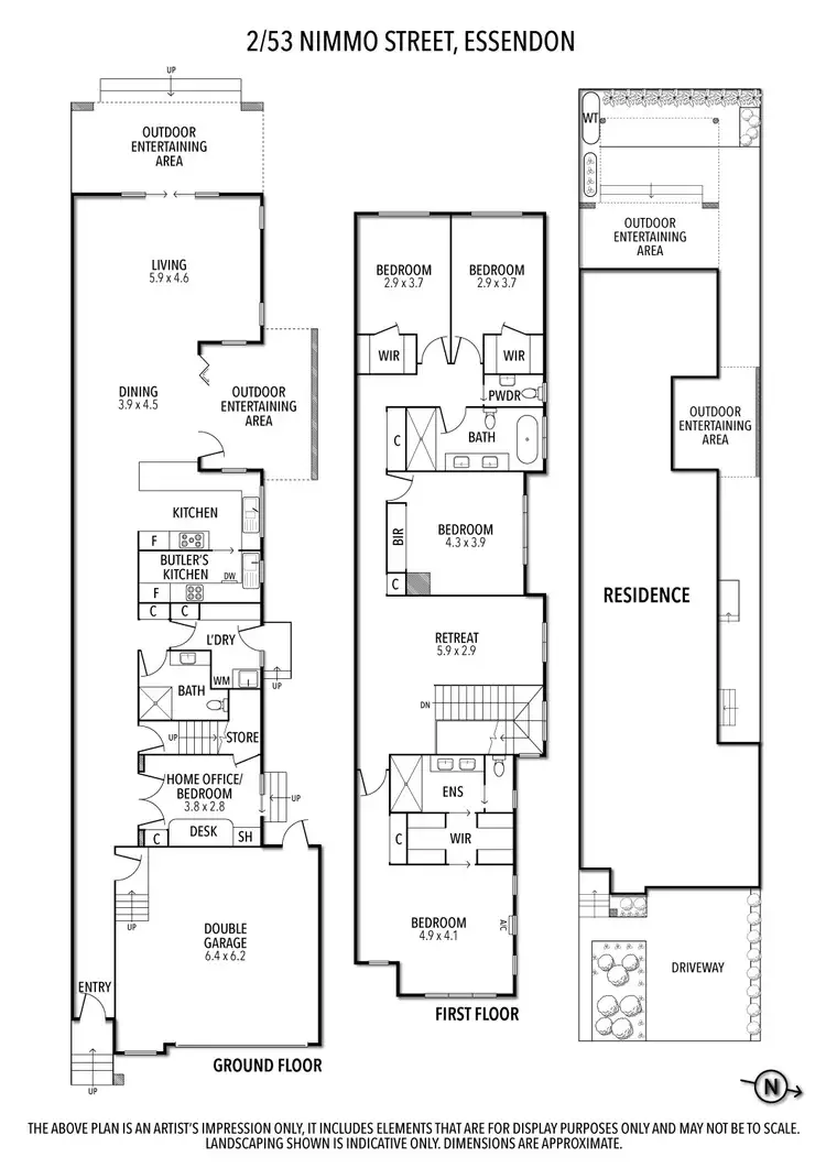 Floorplan of Homely townhouse listing, 2/53 Nimmo Street, Essendon VIC 3040