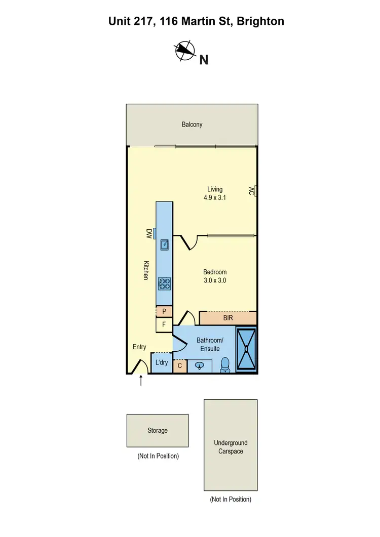 Floorplan of Homely apartment listing, 217/116 Martin Street, Brighton VIC 3186