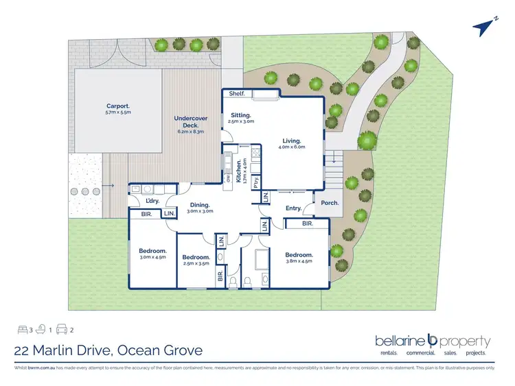 Floorplan of Homely house listing, 22 Marlin Drive, Ocean Grove VIC 3226