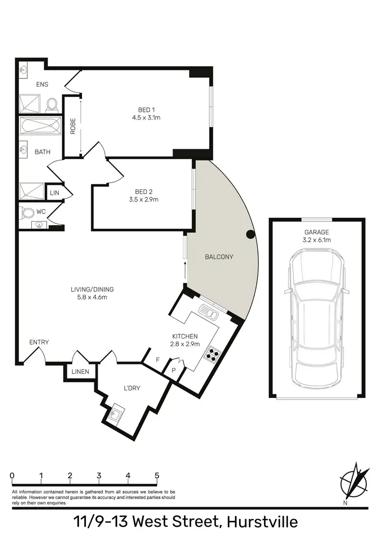 Floorplan of Homely apartment listing, 11/9-13 West Street, Hurstville NSW 2220