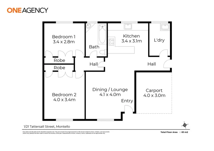 Floorplan of Homely unit listing, 1/21 Tattersall Street, Montello TAS 7320