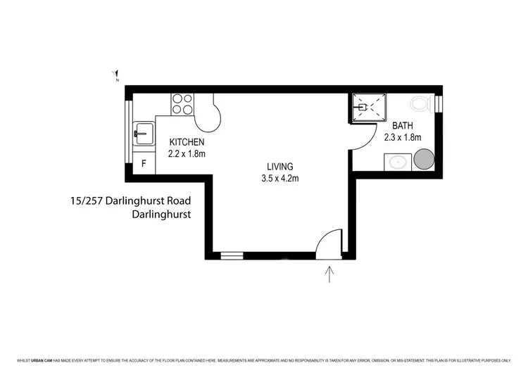 Floorplan of Homely apartment listing, 15/257-261 Darlinghurst Road, Darlinghurst NSW 2010