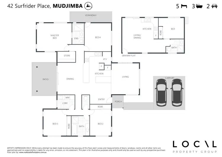 Floorplan of Homely house listing, 42 Surfrider Place, Mudjimba QLD 4564