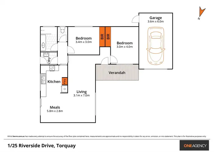 Floorplan of Homely unit listing, 1/25 Riverside Drive, Torquay VIC 3228