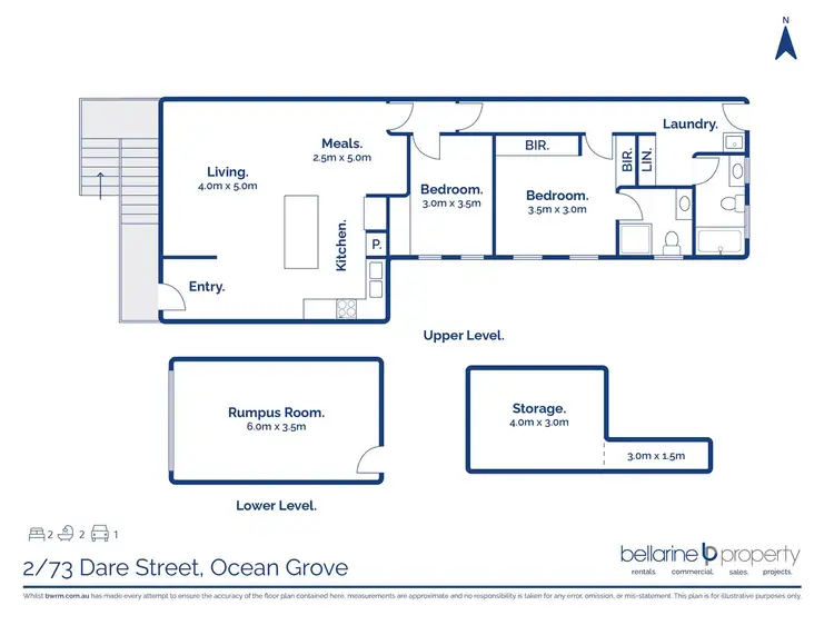 Floorplan of Homely townhouse listing, 2/73 Dare Street, Ocean Grove VIC 3226