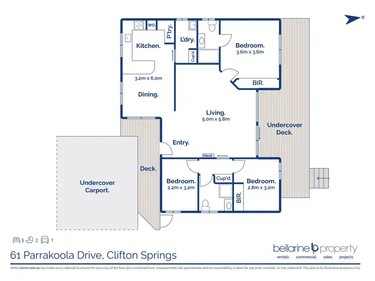 Floorplan of Homely house listing, 61 Parrakoola Drive, Clifton Springs VIC 3222