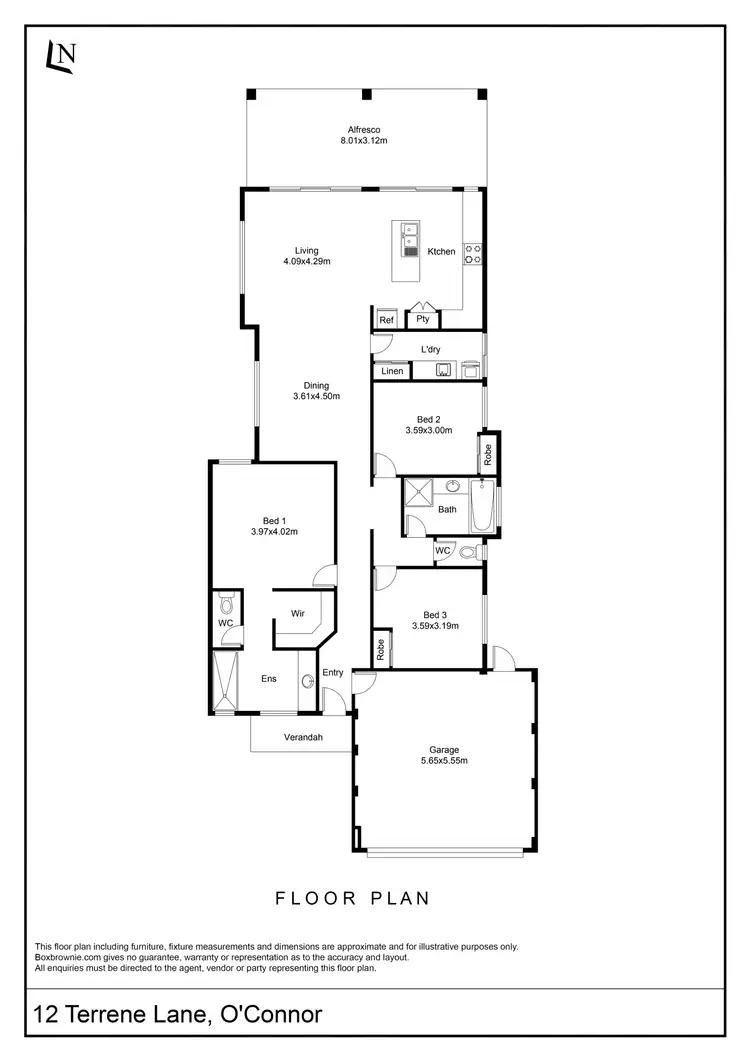 Floorplan of Homely house listing, 12 Terrene Lane, O'connor WA 6163