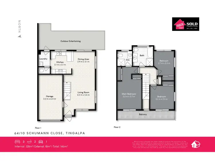Floorplan of Homely townhouse listing, 64/10 Schumann Close, Tingalpa QLD 4173