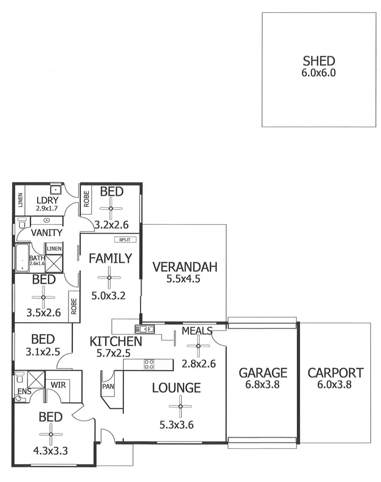 Floorplan of Homely house listing, 5 Carsten Drive, Murray Bridge SA 5253