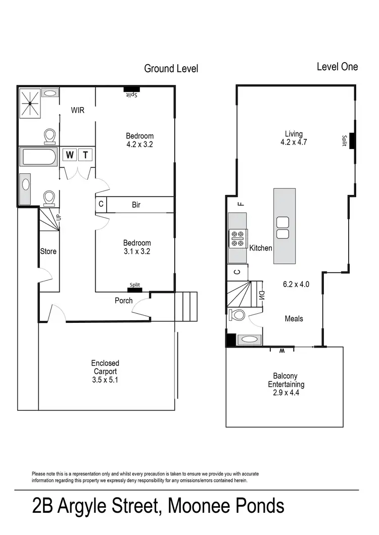 Floorplan of Homely townhouse listing, 2b Argyle Street, Moonee Ponds VIC 3039
