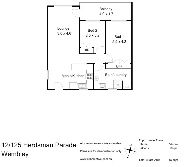 Floorplan of Homely apartment listing, I12/125 Herdsman Parade, Wembley WA 6014