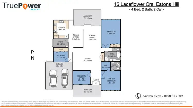 Floorplan of Homely house listing, 15 Laceflower Crescent, Eatons Hill QLD 4037