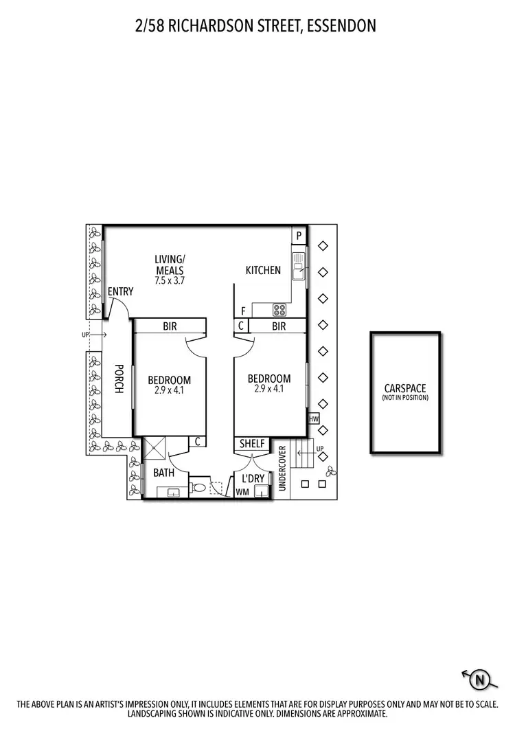 Floorplan of Homely unit listing, 2/58 Richardson Street, Essendon VIC 3040