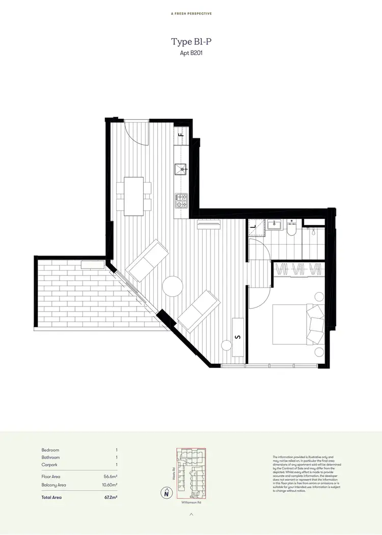 Floorplan of Homely apartment listing, 201B/2 Wests Road, Maribyrnong VIC 3032