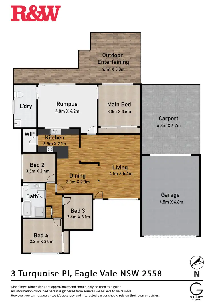 Floorplan of Homely house listing, 3 Turquoise Place, Eagle Vale NSW 2558