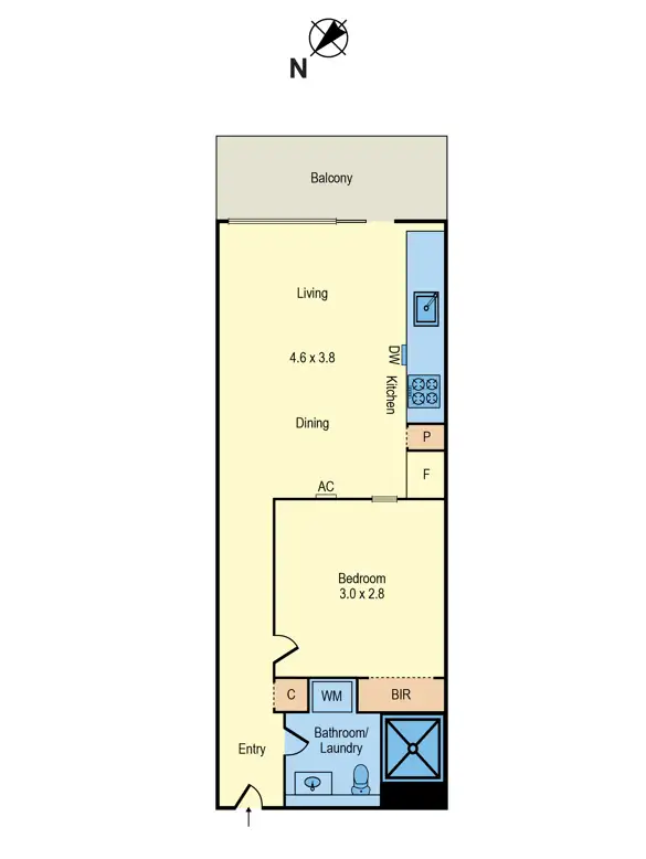 Floorplan of Homely apartment listing, 1414/52 Park Street, South Melbourne VIC 3205