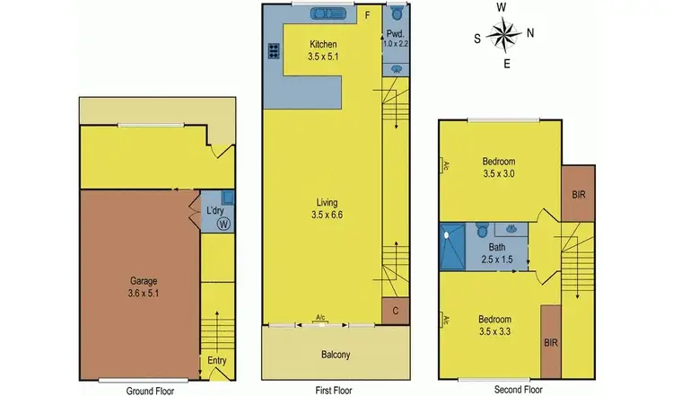 Floorplan of Homely townhouse listing, 6/127 Raleigh Road, Maribyrnong VIC 3032