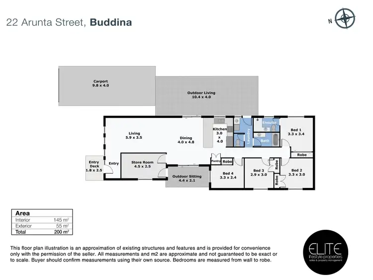 Floorplan of Homely house listing, 22 Arunta Street, Buddina QLD 4575
