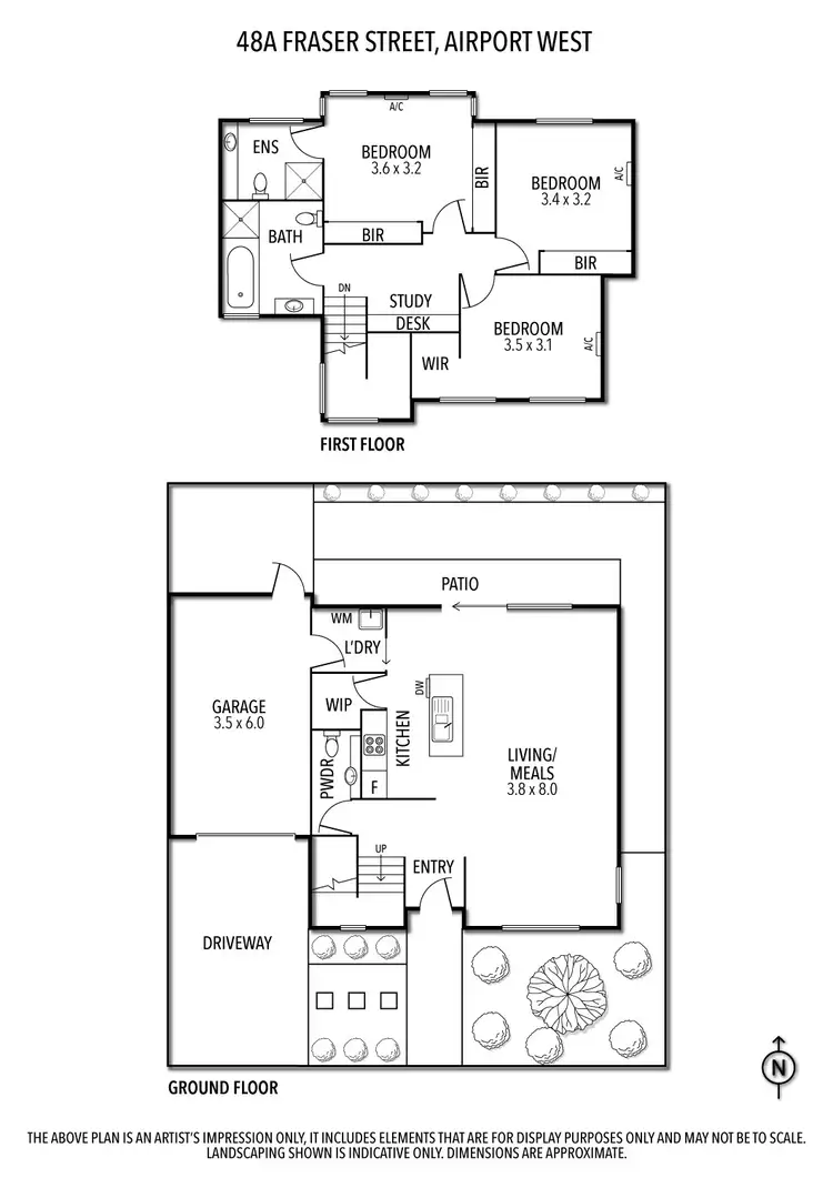 Floorplan of Homely townhouse listing, 48A Fraser Street, Airport West VIC 3042