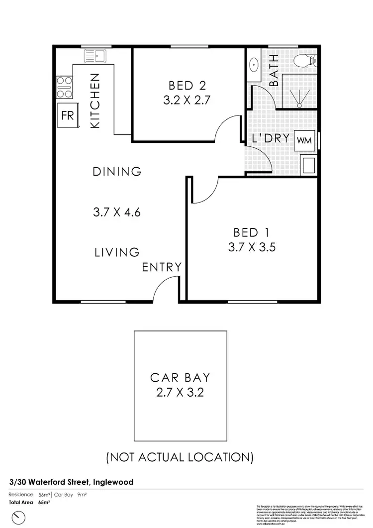 Floorplan of Homely apartment listing, 3/30 Waterford Street, Inglewood WA 6052