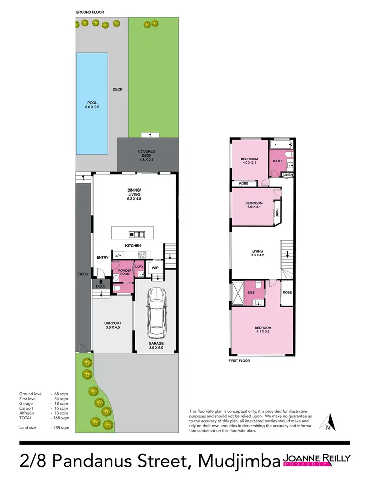 Floorplan of Homely semi-detached listing, 8B Pandanus Street, Mudjimba QLD 4564