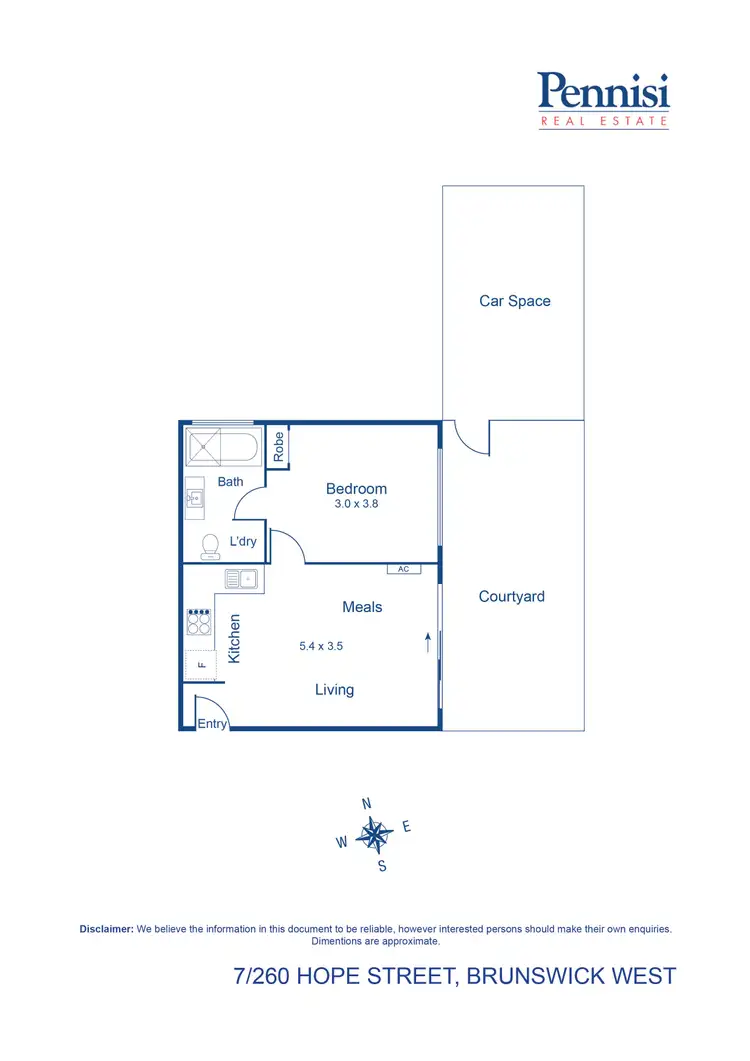 Floorplan of Homely unit listing, 7/260 Hope Street, Brunswick West VIC 3055