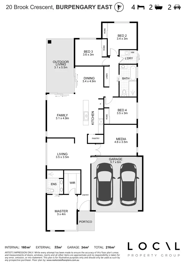 Floorplan of Homely house listing, 20 Brook Crescent, Burpengary East QLD 4505