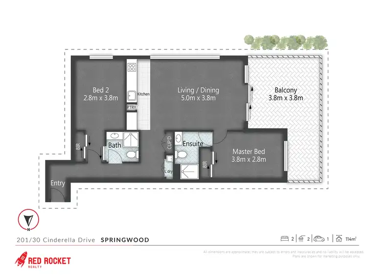 Floorplan of Homely apartment listing, 205/30 Cinderella Drive, Springwood QLD 4127