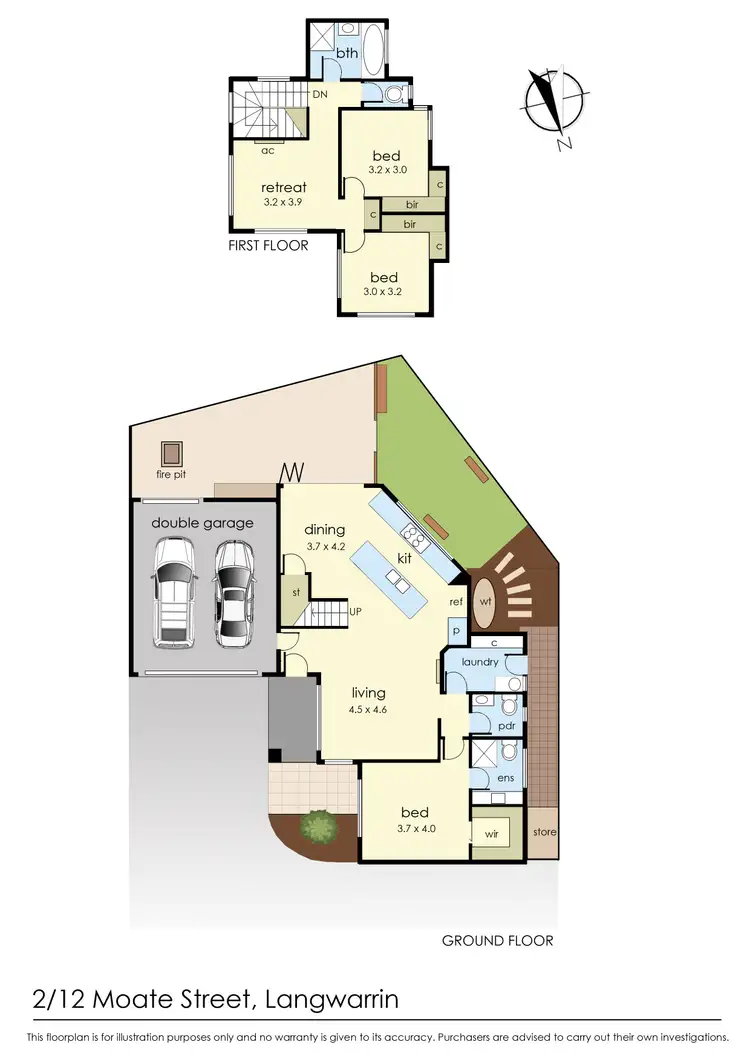 Floorplan of Homely townhouse listing, 2/12 Moate Street, Langwarrin VIC 3910