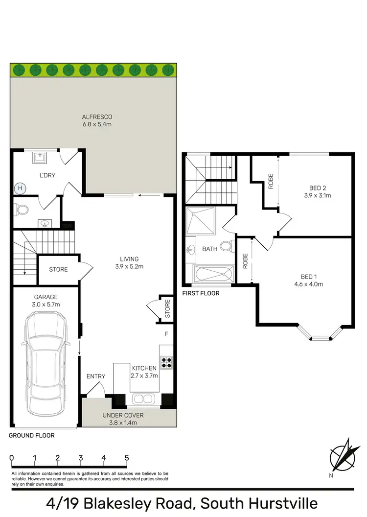 Floorplan of Homely townhouse listing, 4/19 Blakesley Road, South Hurstville NSW 2221