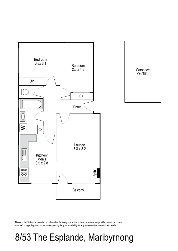 Floorplan of Homely flat listing, 8/53 The Esplanade, Maribyrnong VIC 3032