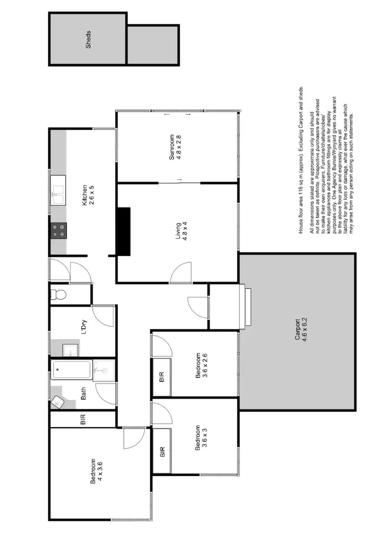 Floorplan of Homely house listing, 1/18 Bird Street, Montello TAS 7320