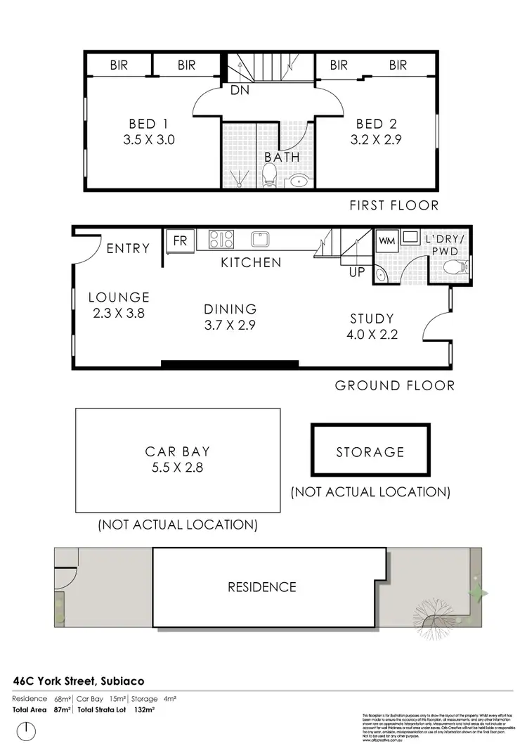 Floorplan of Homely townhouse listing, 46C York Street, Subiaco WA 6008