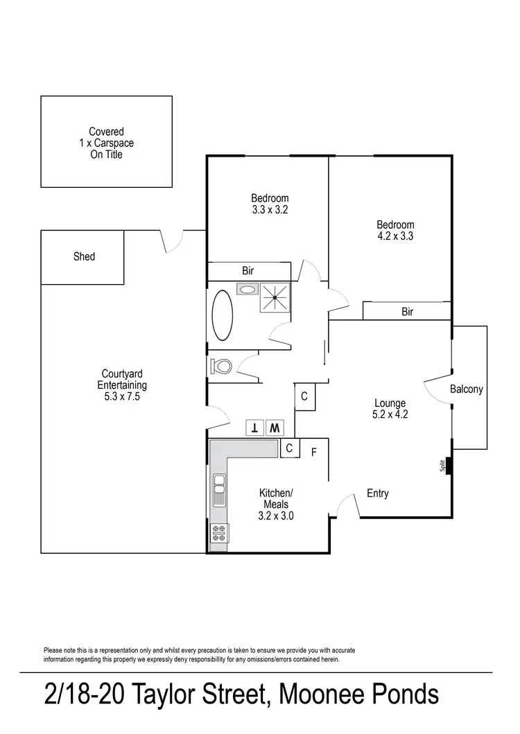 Floorplan of Homely unit listing, 2/18-20 Taylor Street, Moonee Ponds VIC 3039