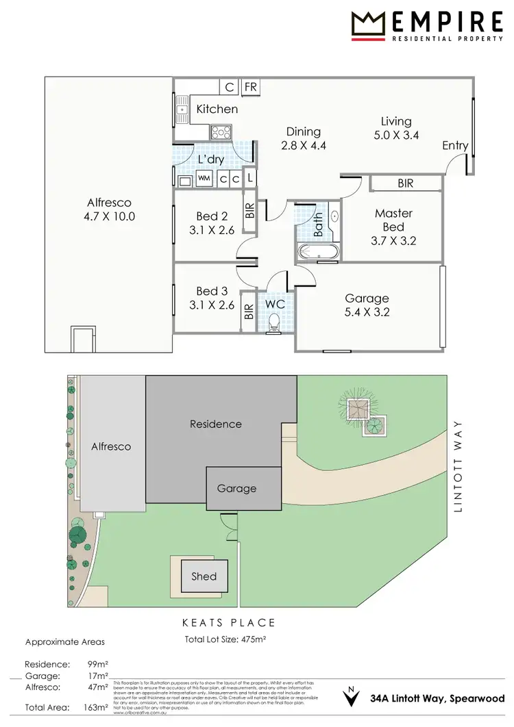 Floorplan of Homely semi-detached listing, 34A Lintott Way, Spearwood WA 6163