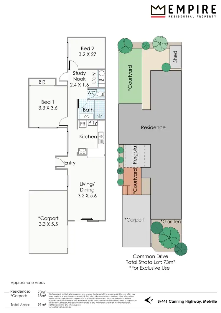 Floorplan of Homely unit listing, 8/441 Canning Highway, Melville WA 6156