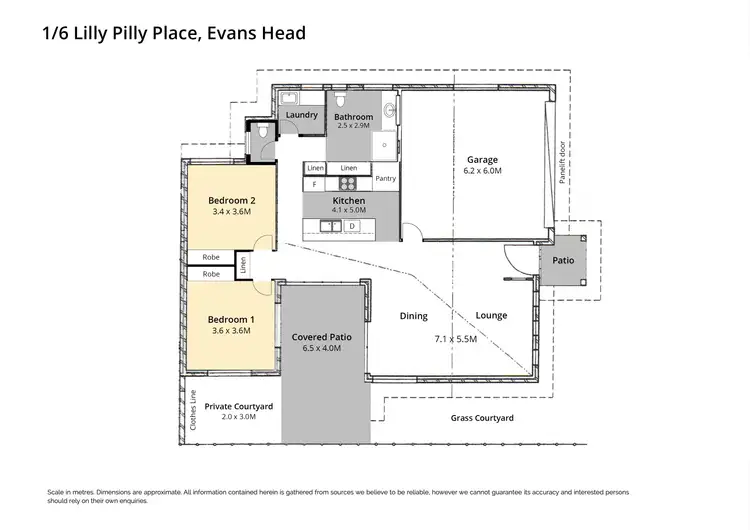 Floorplan of Homely semi-detached listing, 1/6 Lilly Pilly Place, Evans Head NSW 2473