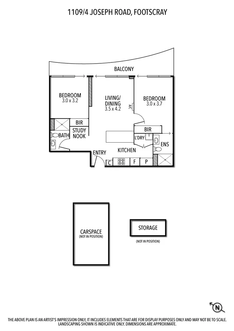 Floorplan of Homely apartment listing, 1109/4 Joseph Road, Footscray VIC 3011
