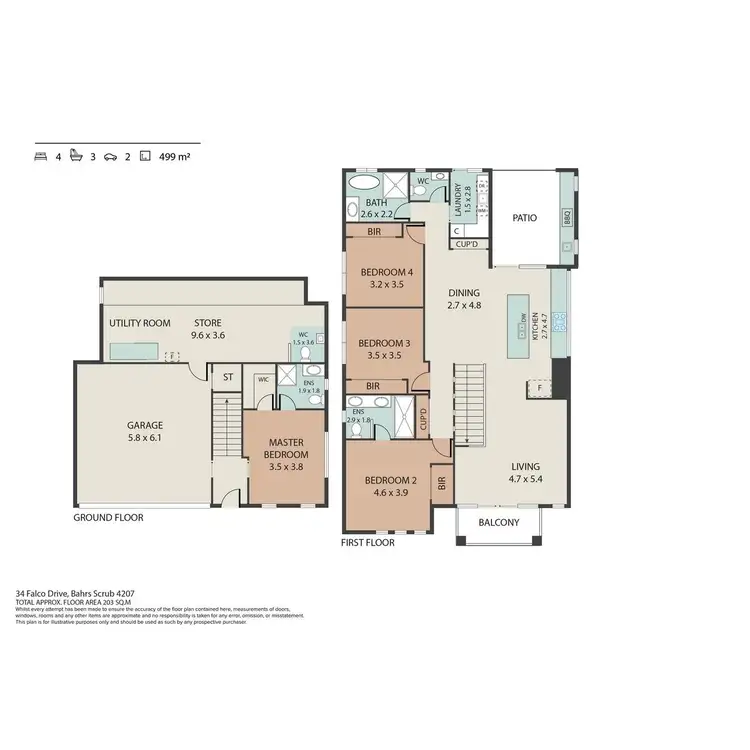 Floorplan of Homely house listing, 34 Falco Drive, Bahrs Scrub QLD 4207