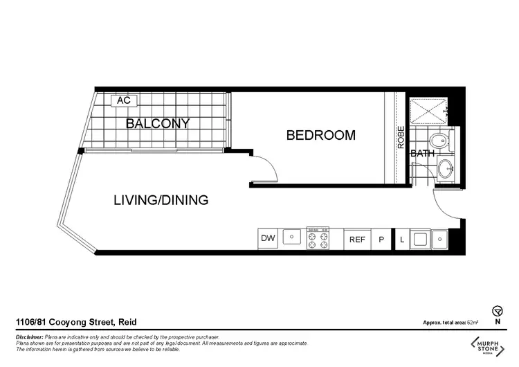 Floorplan of Homely apartment listing, 1106/81 Cooyong Street, Reid ACT 2612
