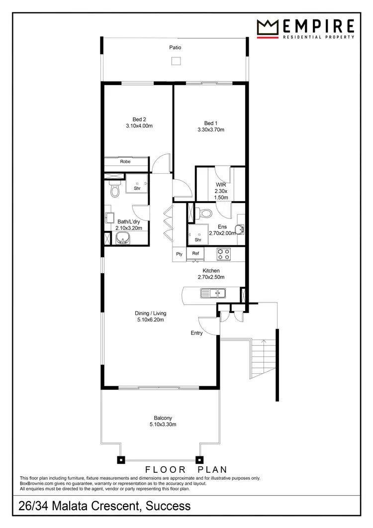 Floorplan of Homely apartment listing, 26/34 Malata Crescent, Success WA 6164