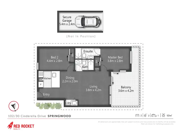 Floorplan of Homely apartment listing, 102/30 Cinderella Drive, Springwood QLD 4127